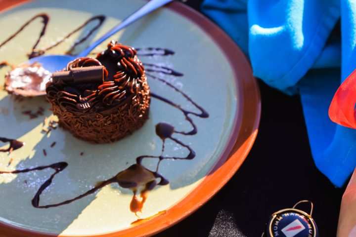 a piece of chocolate cake on a plate