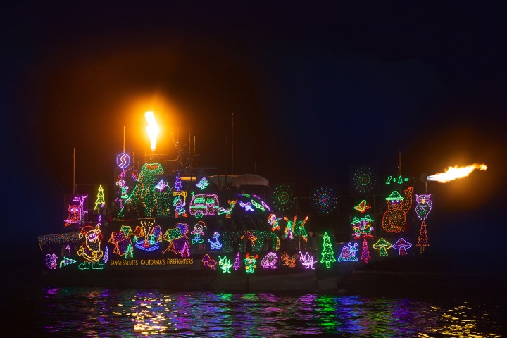 a view of a city at night