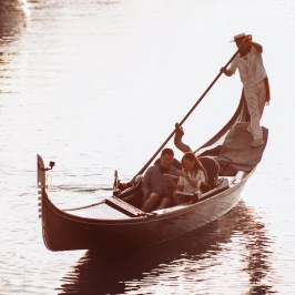 a small boat in a body of water