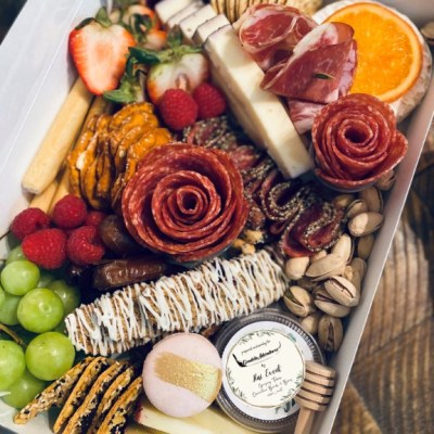 a box filled with different types of food