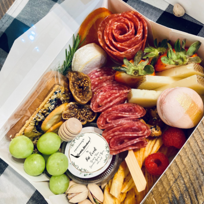 a tray of food on a table